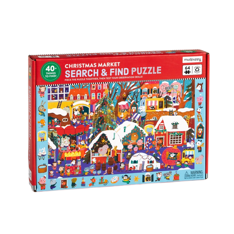Chronicle Books Christmas Market 64 Piece Search & Find Puzzle