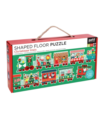 Chronicle Books Christmas Train Shaped Floor Puzzle