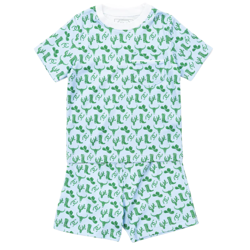 Lila + Hayes Lila + Hayes Charles Short Set - Wild West Blue