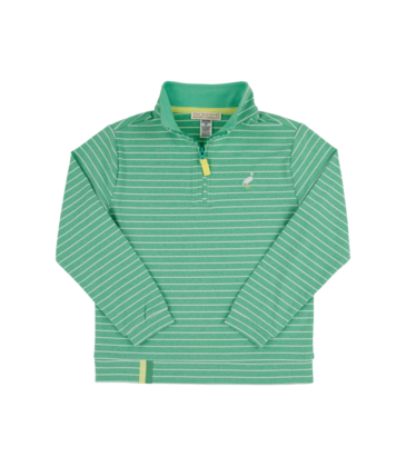 The Beaufort Bonnet Company TBBC Prepletic Hayword Half Zip - Gibson Island Green Stripe
