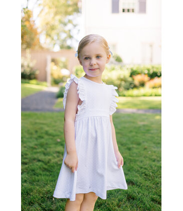 The Proper Peony The Proper Peony Blue Dots Pinafore Dress