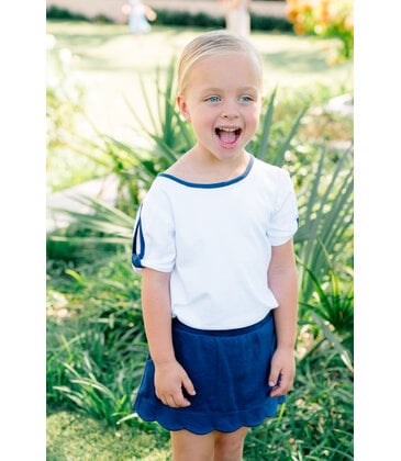 The Proper Peony *Pre-Order* The Proper Peony Navy Scallop Skort