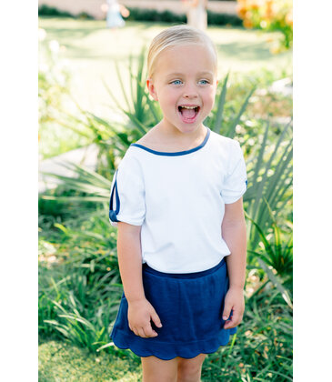 The Proper Peony The Proper Peony Navy Scallop Skort