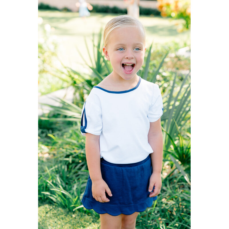 The Proper Peony The Proper Peony Navy Scallop Skort