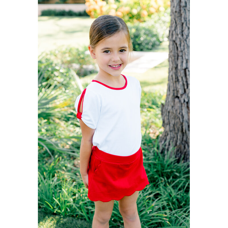 The Proper Peony The Proper Peony Red Scallop Skort