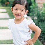 The Proper Peony The Proper Peony White Flutter Sleeve Shirt