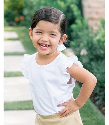 The Proper Peony *Pre-Order* The Proper Peony White Flutter Sleeve Shirt