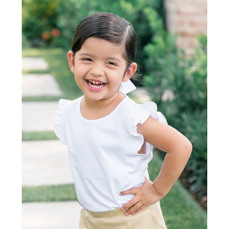 The Proper Peony *Pre-Order* The Proper Peony White Flutter Sleeve Shirt