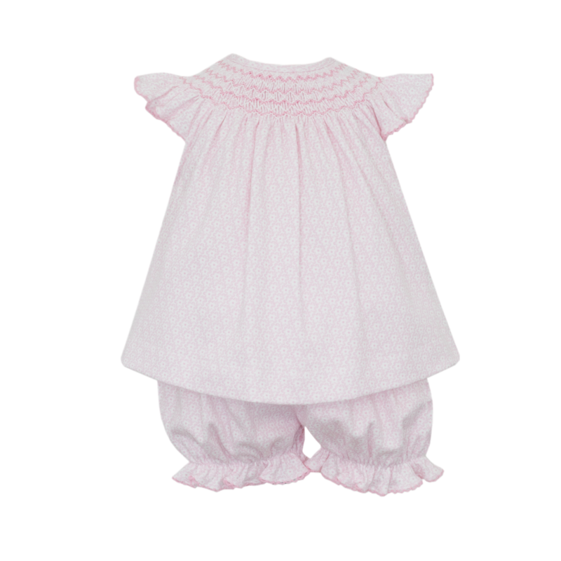 Petit Bebe Petit Bebe Ivanna Pink Flower Bishop Bloomer Set