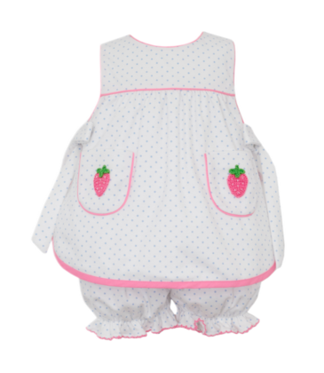 Petit Bebe Petit Bebe Strawberry Polka Dot Bloomer Set