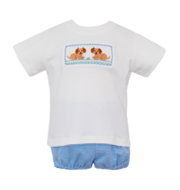 Petit Bebe Petit Bebe Garden Puppies Diaper Set
