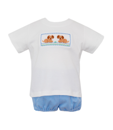 Petit Bebe Petit Bebe Garden Puppies Diaper Set