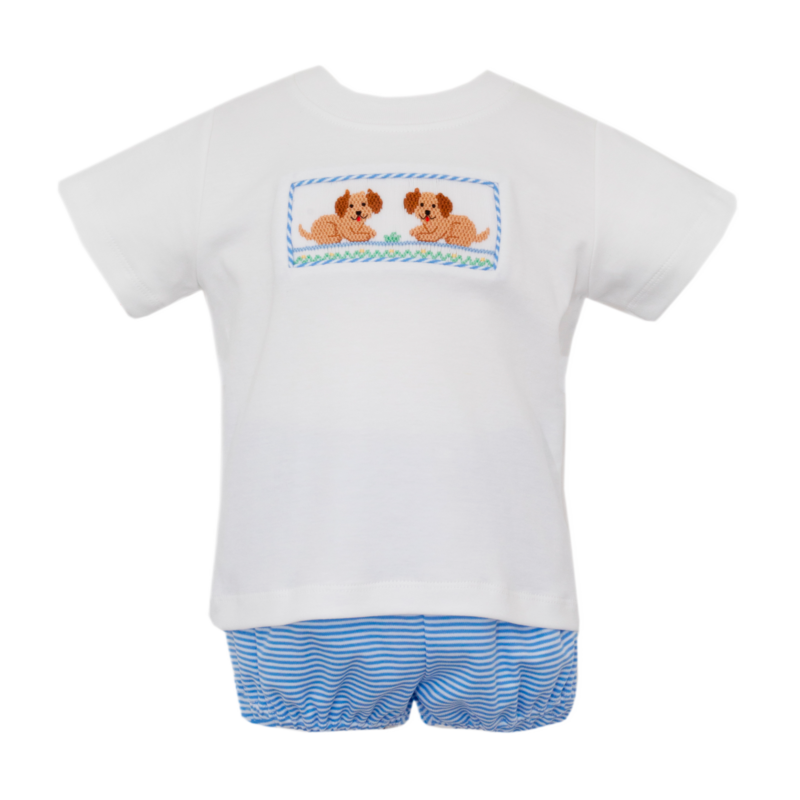 Petit Bebe Petit Bebe Garden Puppies Diaper Set