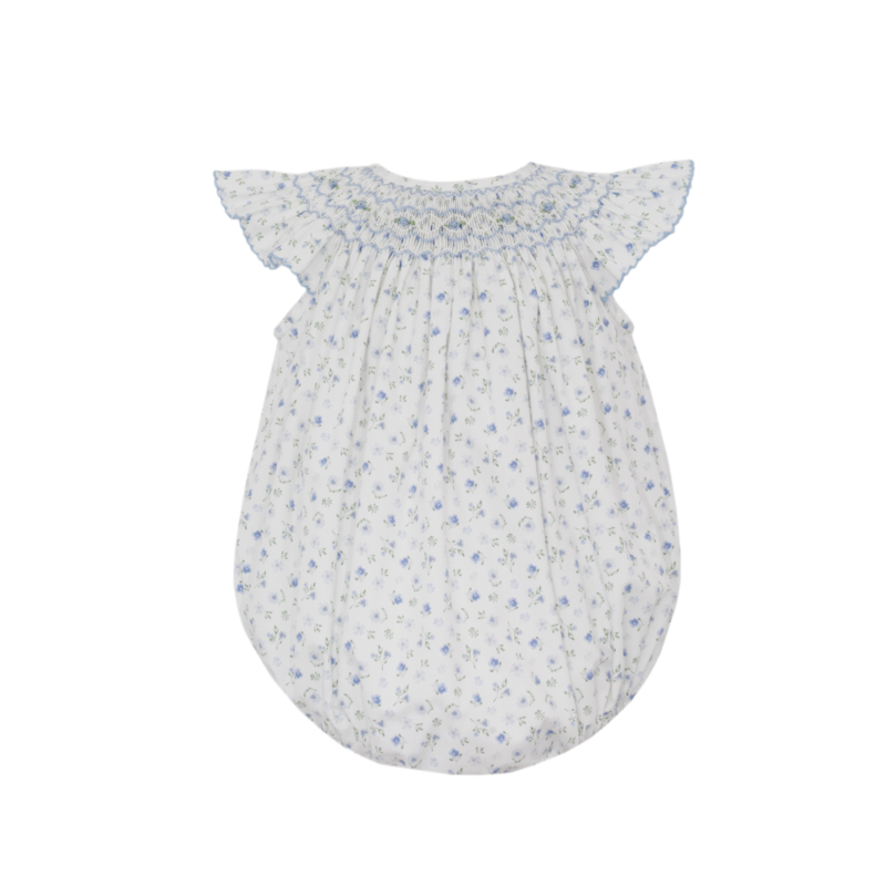 Petit Bebe Petit Bebe Lily French Blue Floral Bishop Bubble