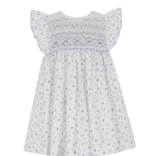 Petit Bebe Petit Bebe Lily French Blue Floral Bishop Dress