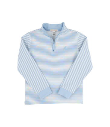 The Beaufort Bonnet Company TBBC Hayword Half Zip - Beale Street Blue Stripe