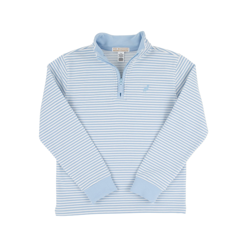 The Beaufort Bonnet Company TBBC Hayword Half Zip - Beale Street Blue Stripe