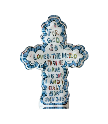Chelsea McShane Art He Saved Cross Mini Acrylic Block