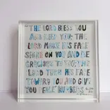 Chelsea McShane Art Numbers 6:24 Neutral Acrylic Block