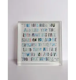 Chelsea McShane Art Numbers 6:24 Neutral Acrylic Block