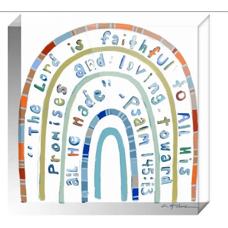 Chelsea McShane Art Promise Keeper Blue Arcylic Block