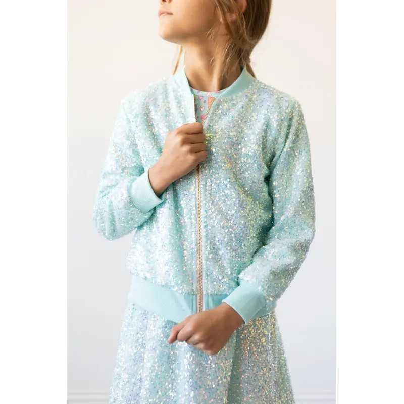 Mila & Rose Mila & Rose Aqua Sequin Jacket