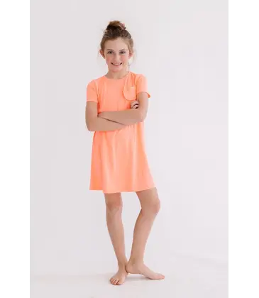 Mila & Rose Mila & Rose Neon Coral T-Shirt Dress