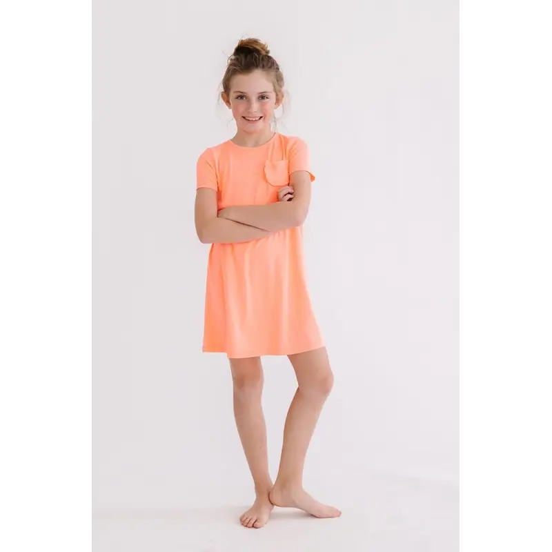 Mila & Rose Mila & Rose Neon Coral T-Shirt Dress