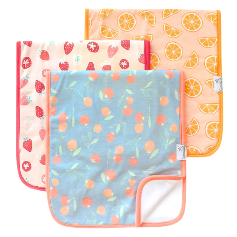 Copper Pearl Copper Pearl Clementine Burp Cloth Set (3-Pack)