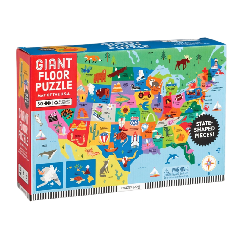 Chronicle Books Mudpuppy Map of the USA Giant Floor Puzzle
