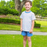 Trotter Street Kids Trotter Street Kids Patriotic Stripe Drew Short Set