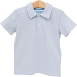 Trotter Street Kids Trotter Street Kids Dusty Blue Stripe Henry Polo