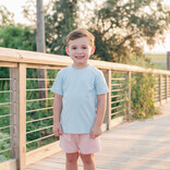 Trotter Street Kids Trotter Street Kids Coral Stripe/Light Blue Shepherd Short Set