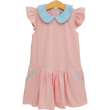 Trotter Street Kids Trotter Street Kids Coral Stripe/Light Blue Genevieve Dress