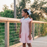 Trotter Street Kids Trotter Street Kids Coral Stripe/Light Blue Genevieve Dress