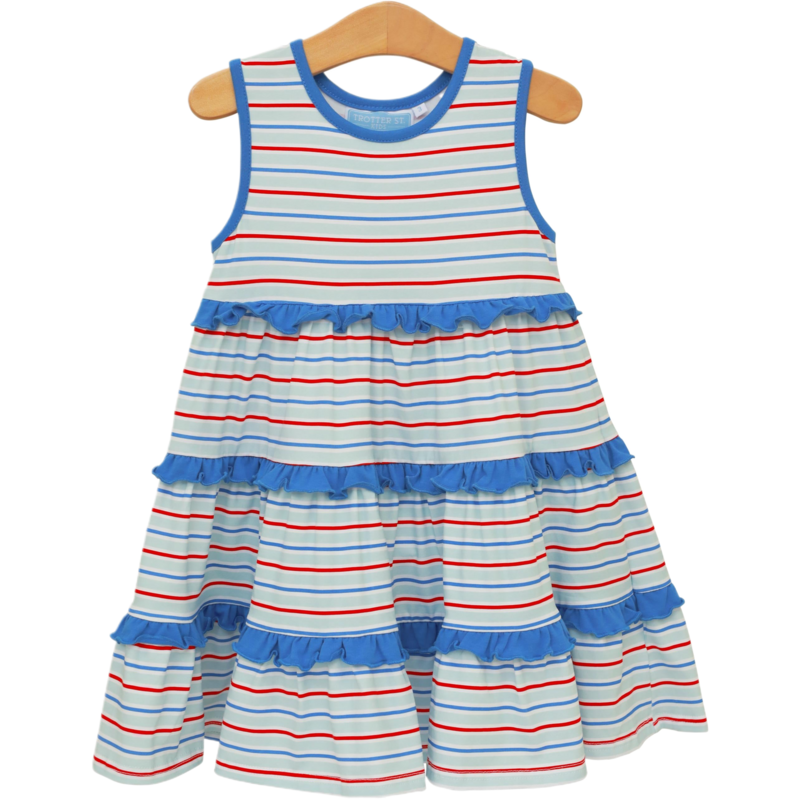 Trotter Street Kids Trotter Street Kids Patriotic Stripe Tinsley Twirl Dress