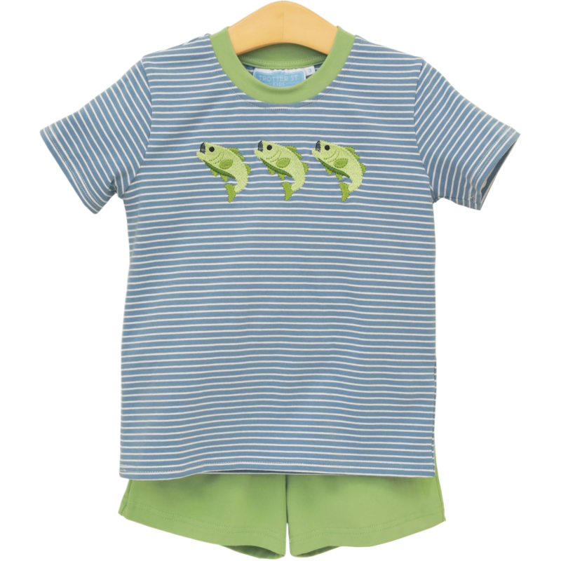 Trotter Street Kids Trotter Street Kids Hooked on Fishing Short Set