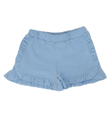 Luigi Luigi Sky Blue Ruffle Trim Shorts