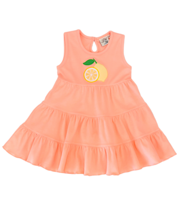 Luigi Luigi Lemon Tiered Dress