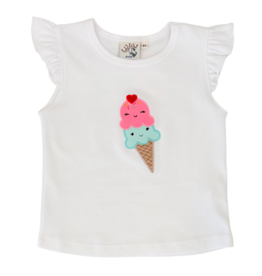 Luigi Luigi Ice Cream Cone Flutter Sleeve Top