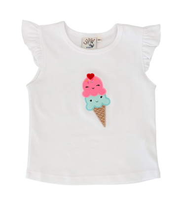 Luigi Luigi Ice Cream Cone Flutter Sleeve Top