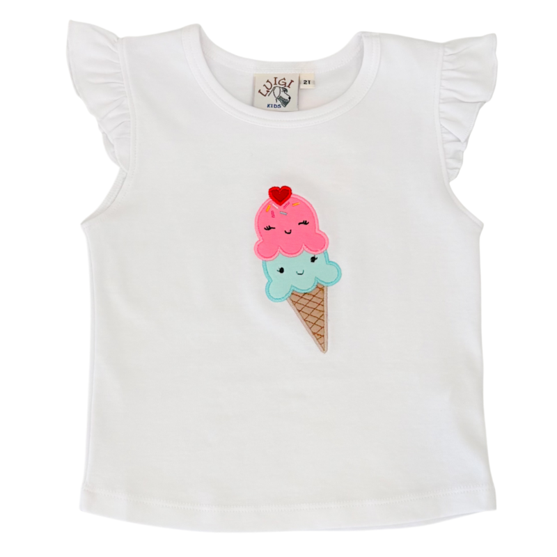 Luigi Luigi Ice Cream Cone Flutter Sleeve Top