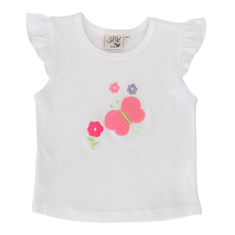 Luigi Luigi Butterfly Flutter Sleeve Top