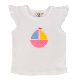 Luigi Luigi Sailboat Flutter Sleeve Top