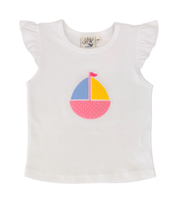 Luigi Luigi Sailboat Flutter Sleeve Top