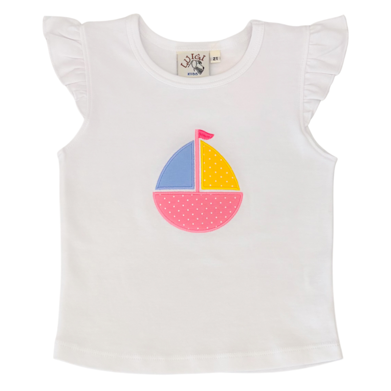 Luigi Luigi Sailboat Flutter Sleeve Top