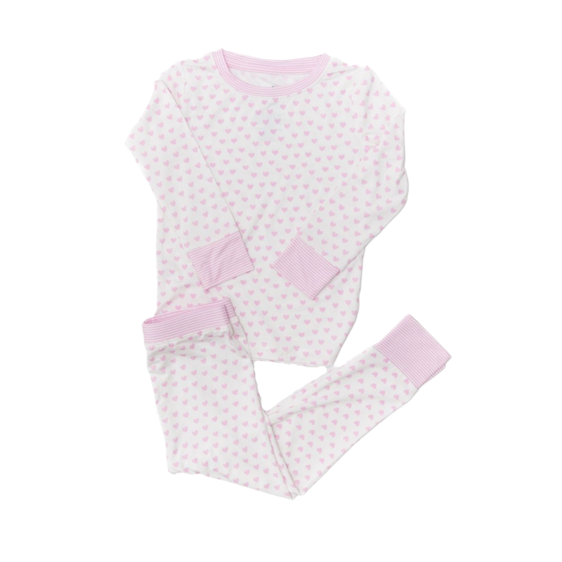 The Uptown Baby The Uptown Baby Hearts & Stripes Pajama Set