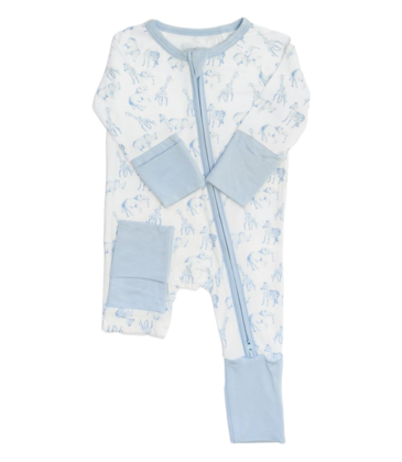 The Uptown Baby The Uptown Baby Blue Safari Romper