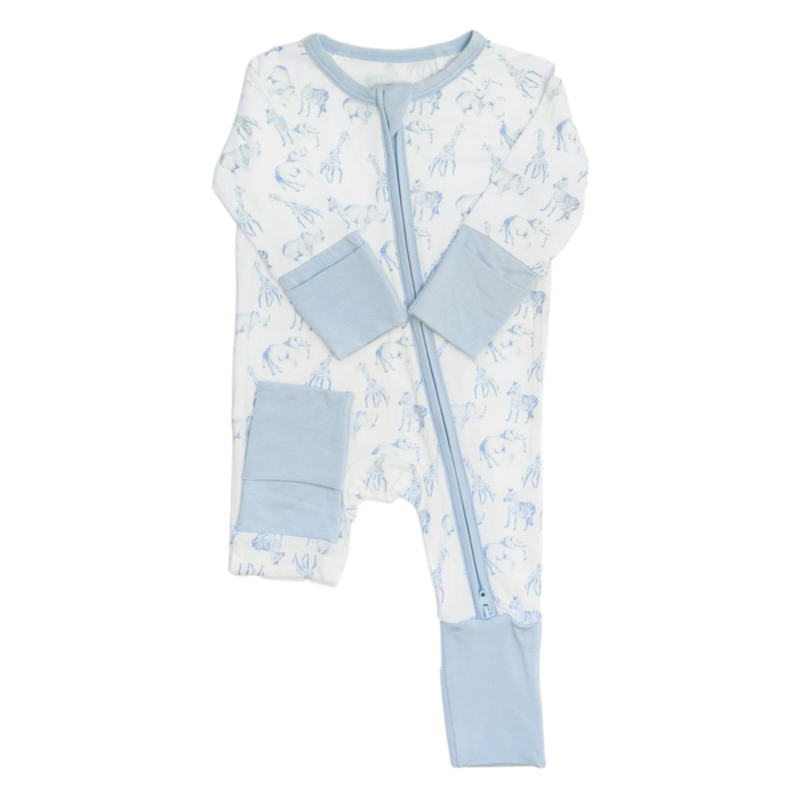 The Uptown Baby The Uptown Baby Blue Safari Romper