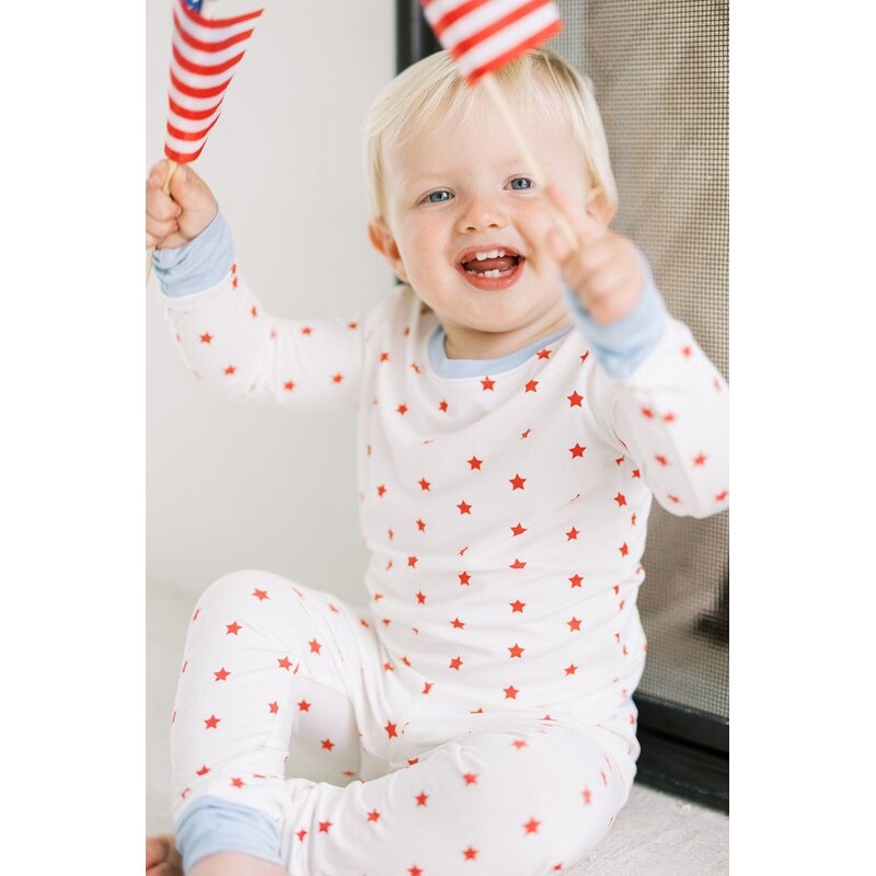 The Uptown Baby The Uptown Baby Red Stars Pajamas